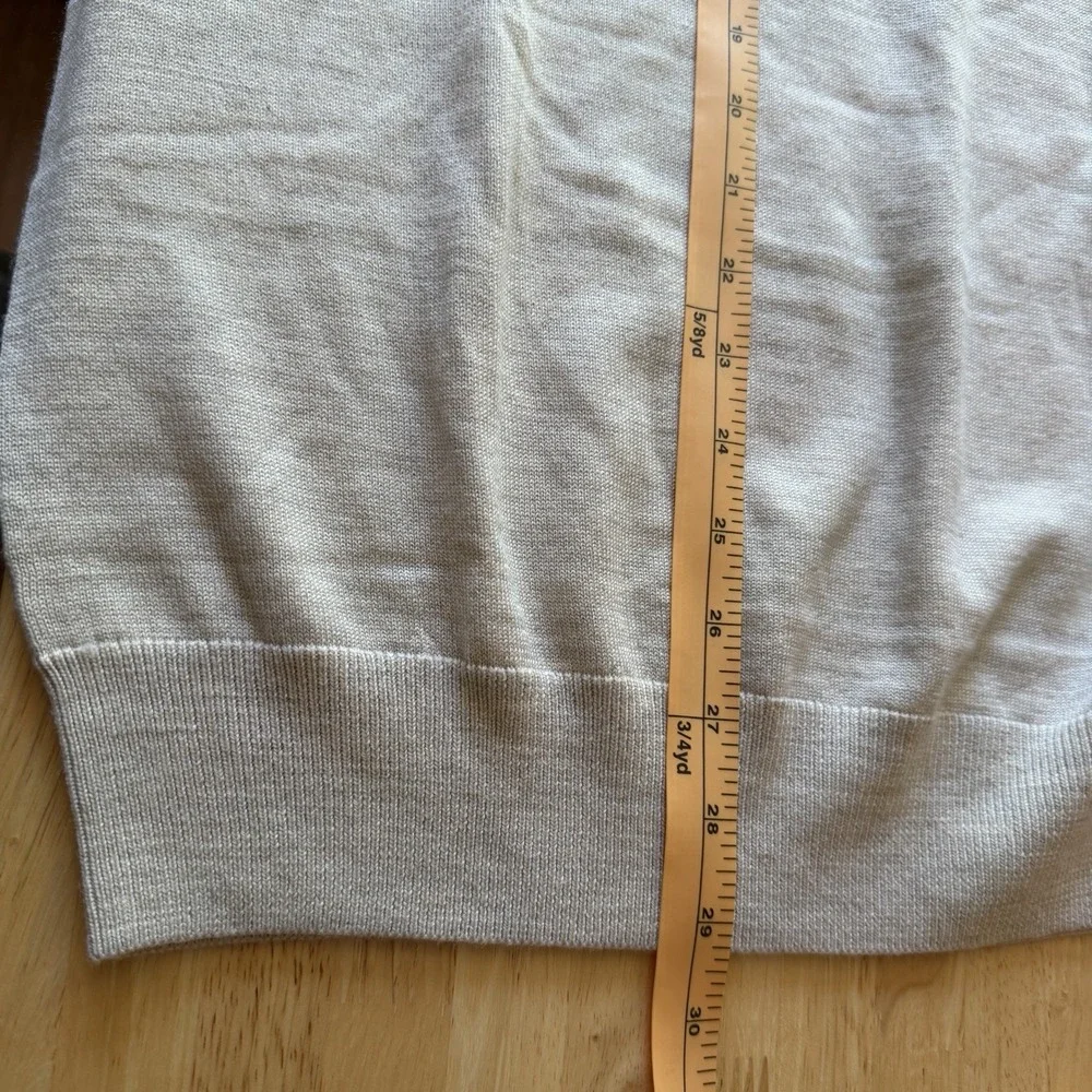 Banana Republic Mens Sweater Size Large TALL Beige Extra Fine Merino Wool NWOT